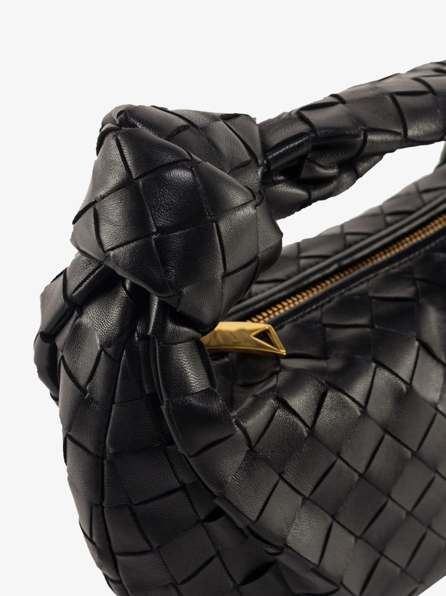 Bottega Veneta Mini Jodie Leather Handbag With Intrecciato Motif