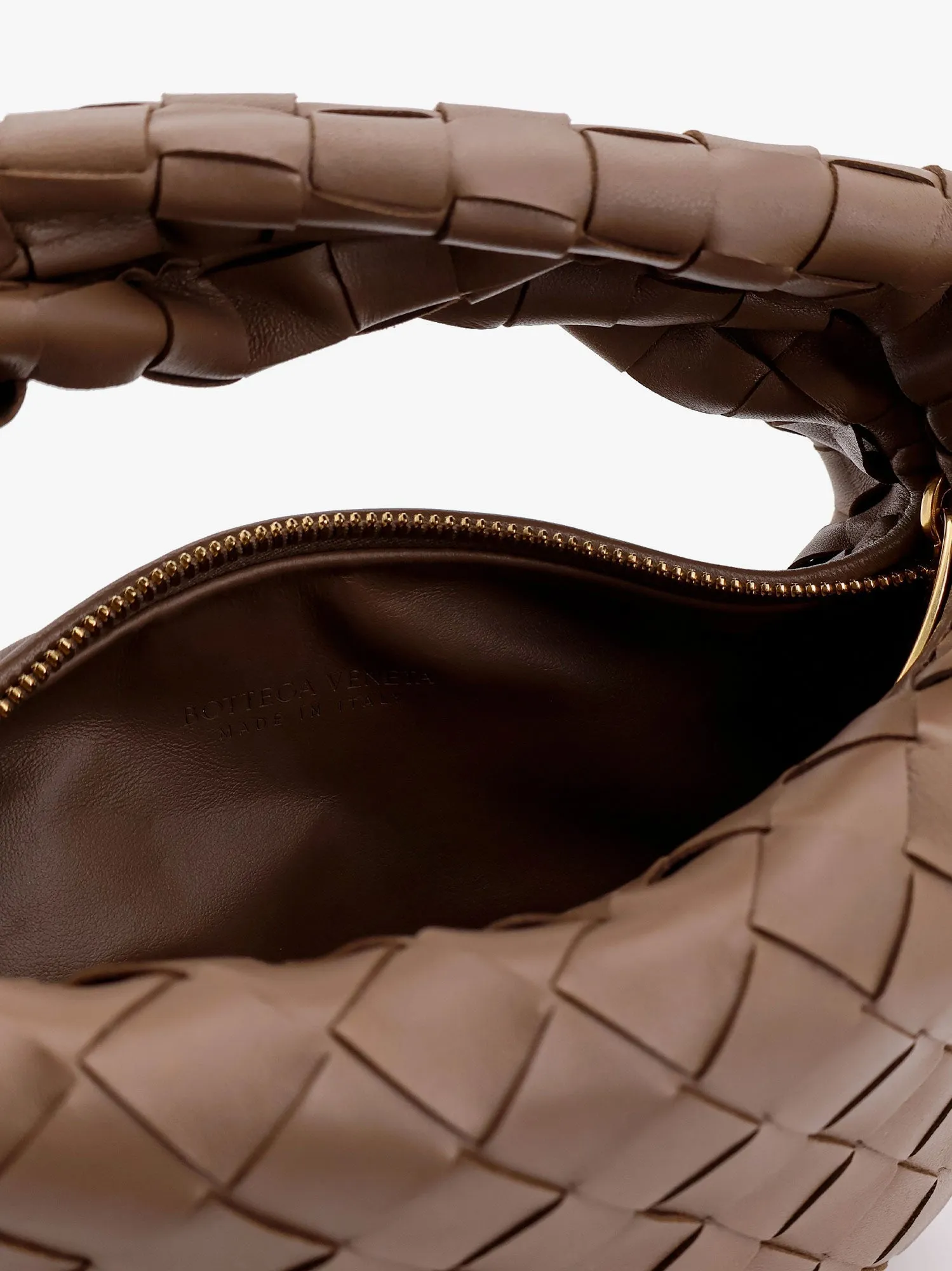 Bottega Veneta Mini Jodie Leather Handbag With Intrecciato Motif