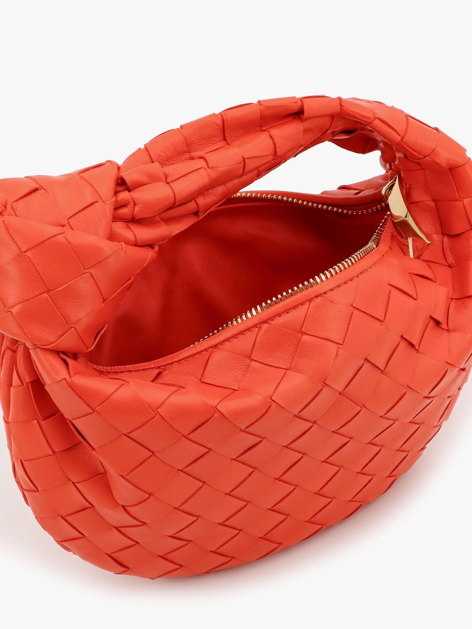 Bottega Veneta Mini Jodie Leather Handbag With Intrecciato Motif
