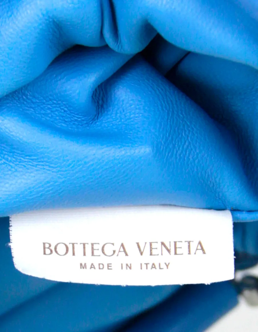 Bottega Veneta Swimming Pool Blue Intrecciato Leather The Mini Pouch Crossbody Bag