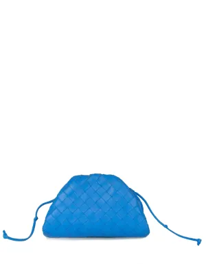 Bottega Veneta Swimming Pool Blue Intrecciato Leather The Mini Pouch Crossbody Bag