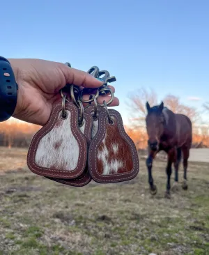 Branded Leather Cowhide Keychain