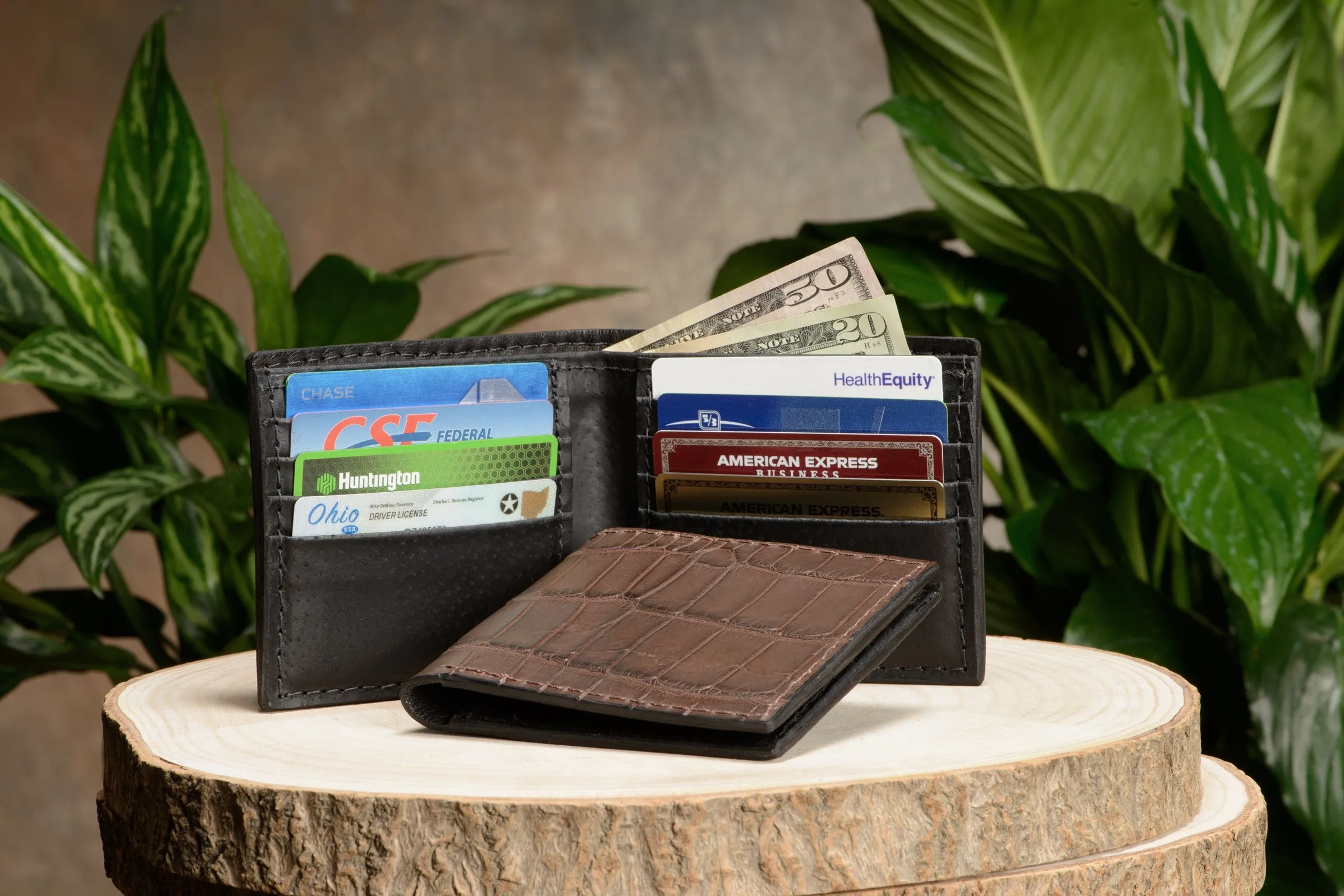 Brown Alligator Bifold Wallet