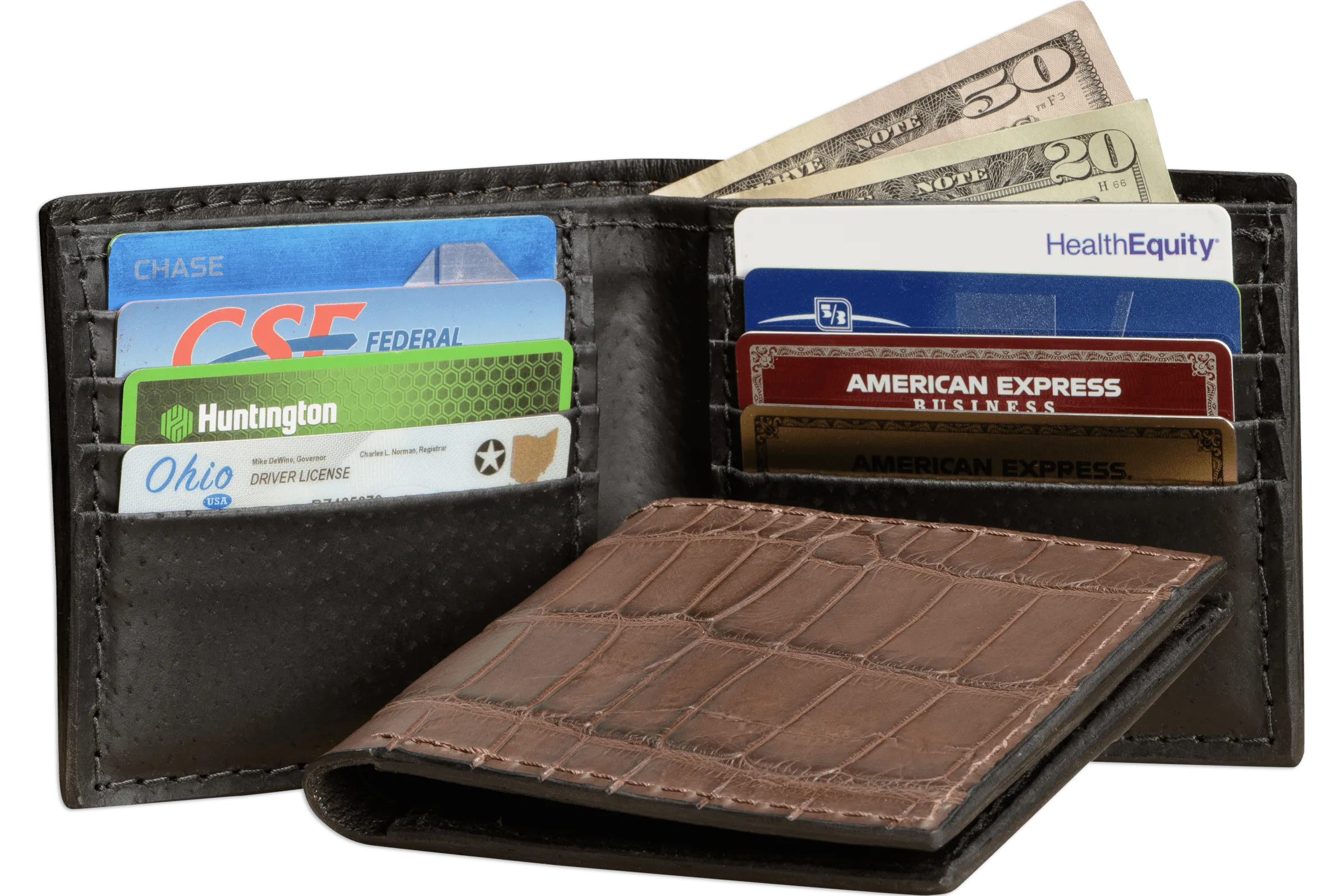 Brown Alligator Bifold Wallet