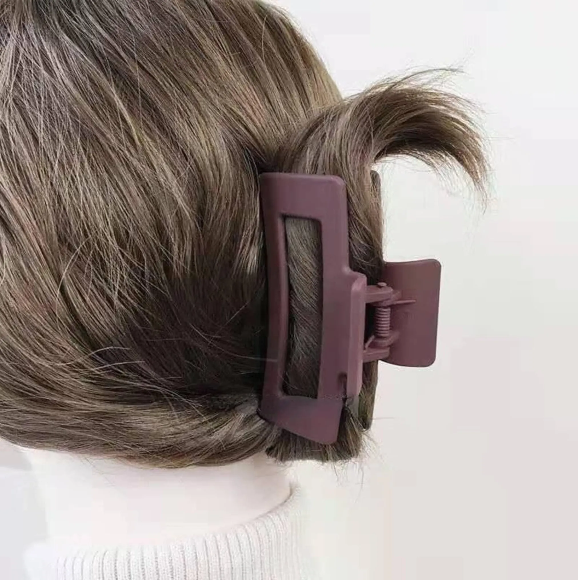 Brown Box Hair Claw Clip