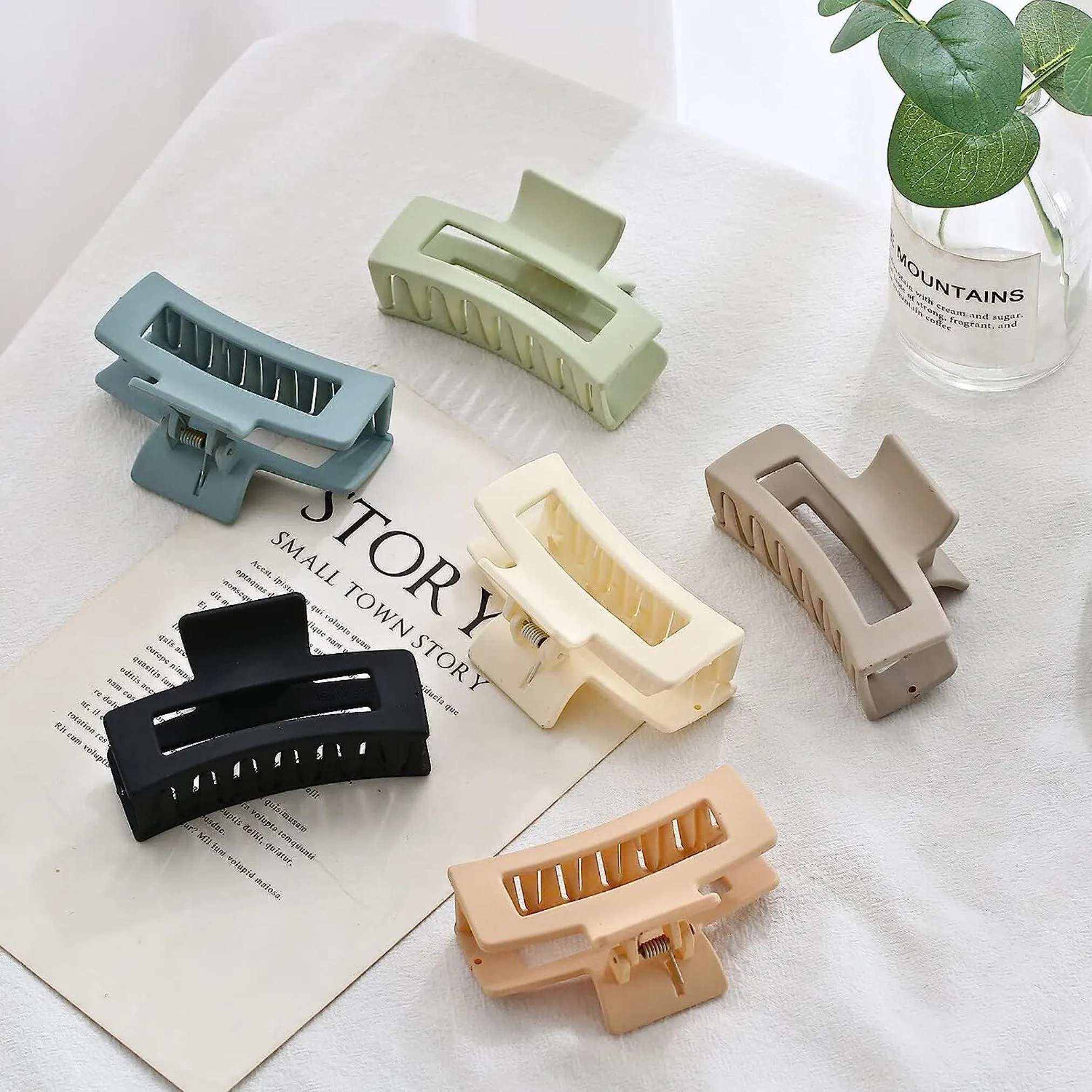 Brown Box Hair Claw Clip
