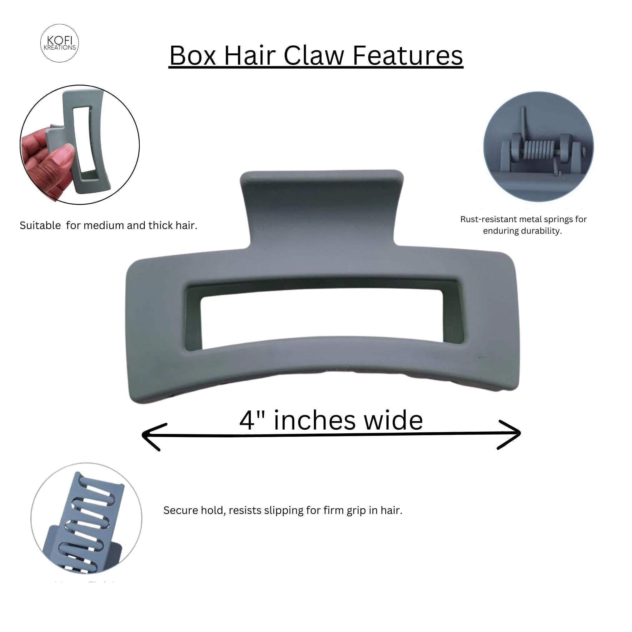 Brown Box Hair Claw Clip