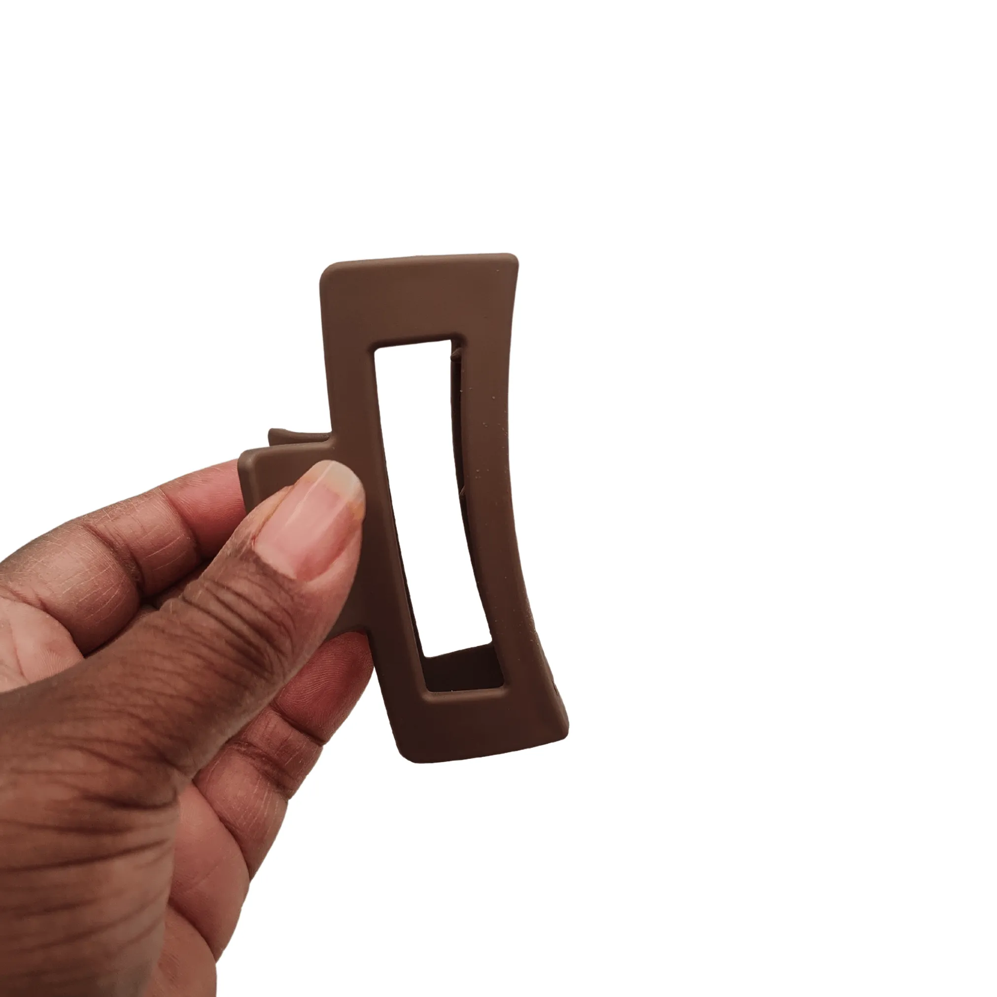 Brown Box Hair Claw Clip