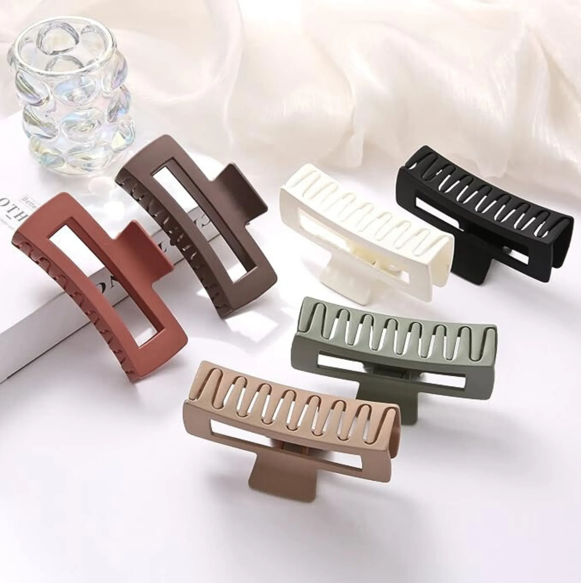 Brown Box Hair Claw Clip
