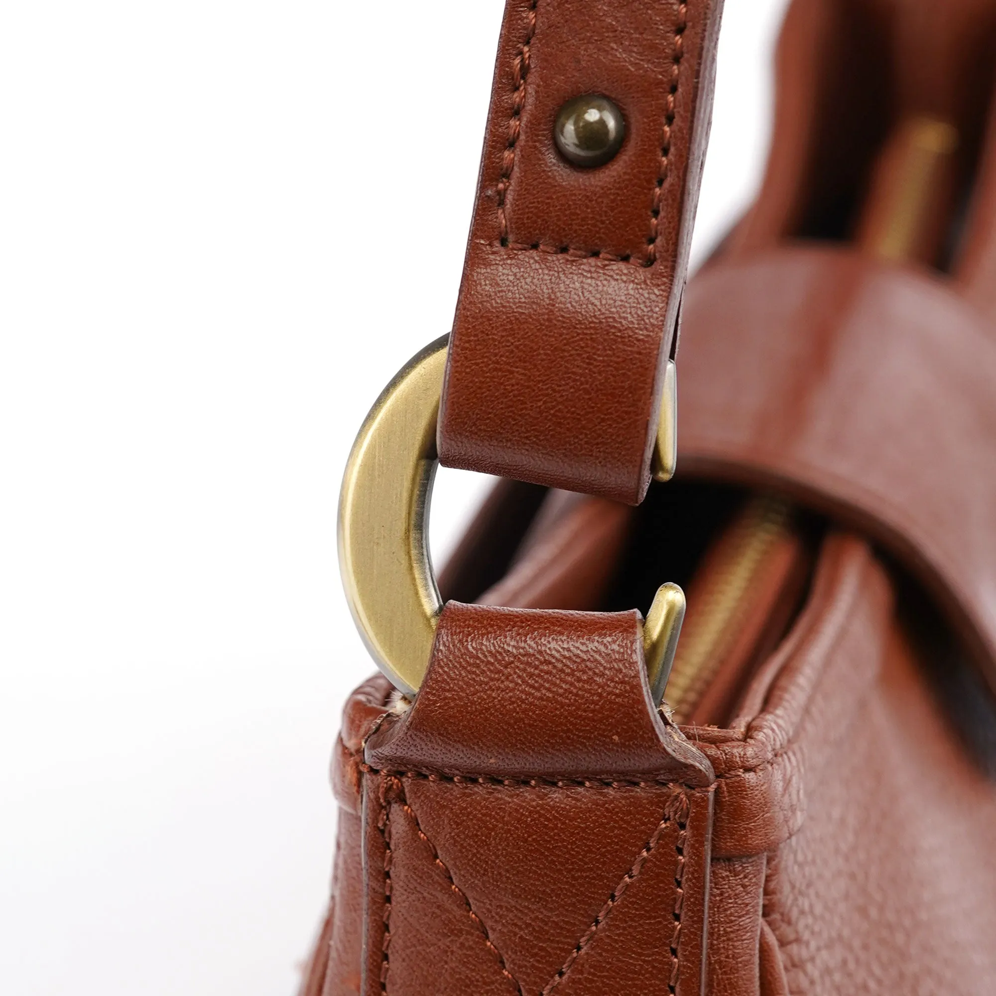 Brown Leather Hobo Shoulder Bag