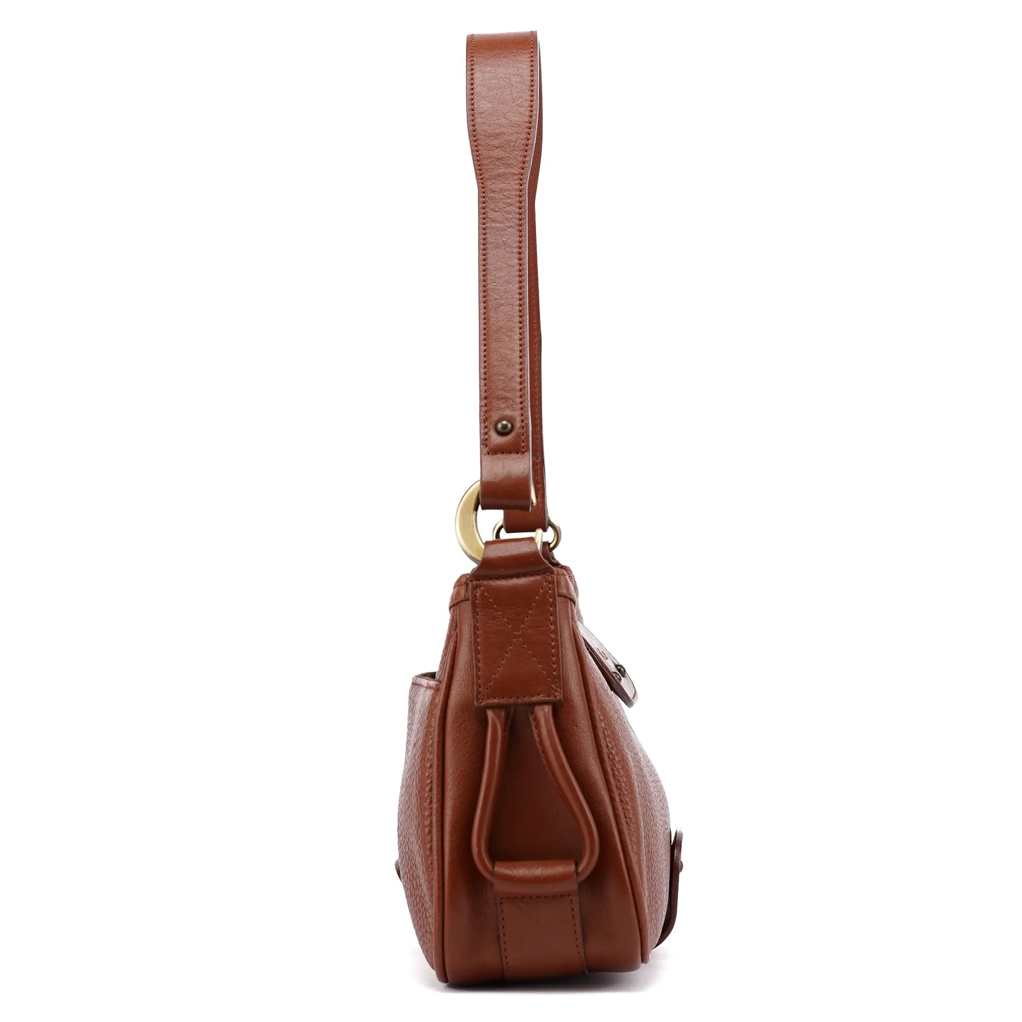 Brown Leather Hobo Shoulder Bag
