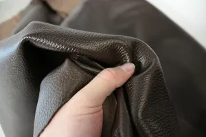 BROWN PEBBLE GRAIN COWHIDE LEATHER-  2.5 oz - 3 oz (1.0 to 1.2mm)