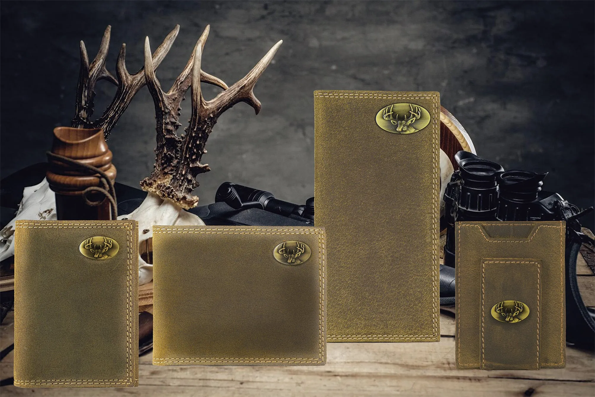 Buck Vintage Tan Leather Bifold Wallet