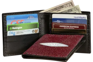 Burgundy Stingray Bifold Wallet