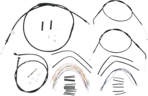 Burly Brand B30-1000 Extended Cable/Brake Line Kit for 14in. Ape Handlebars - Black Vinyl