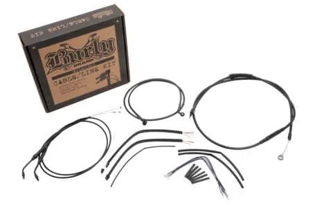 Burly Brand B30-1000 Extended Cable/Brake Line Kit for 14in. Ape Handlebars - Black Vinyl