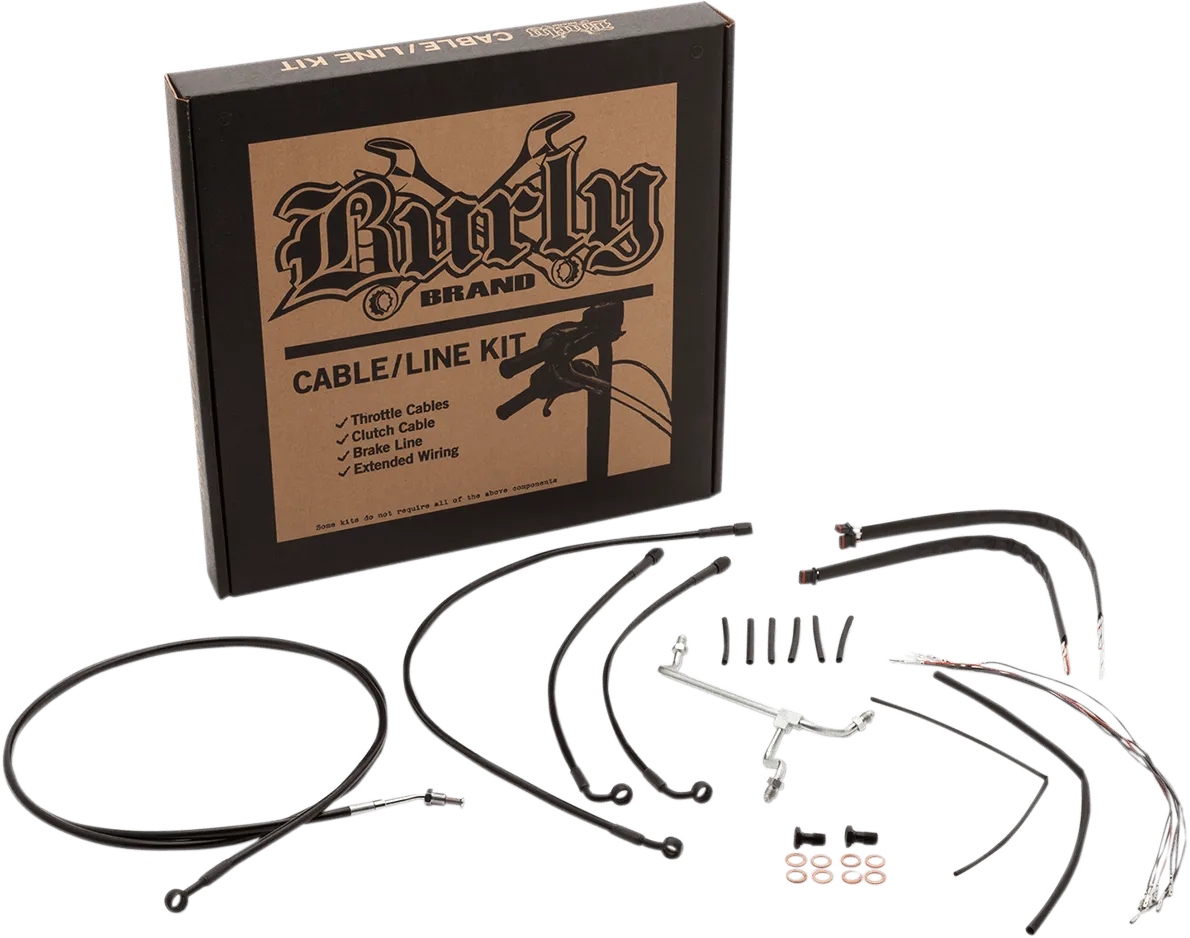 Burly Brand B30-1057 Extended Cable/Brake Line Kit for 18in. Gorilla Handlebars - Stainless Steel