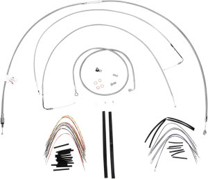 Burly Brand B30-1057 Extended Cable/Brake Line Kit for 18in. Gorilla Handlebars - Stainless Steel
