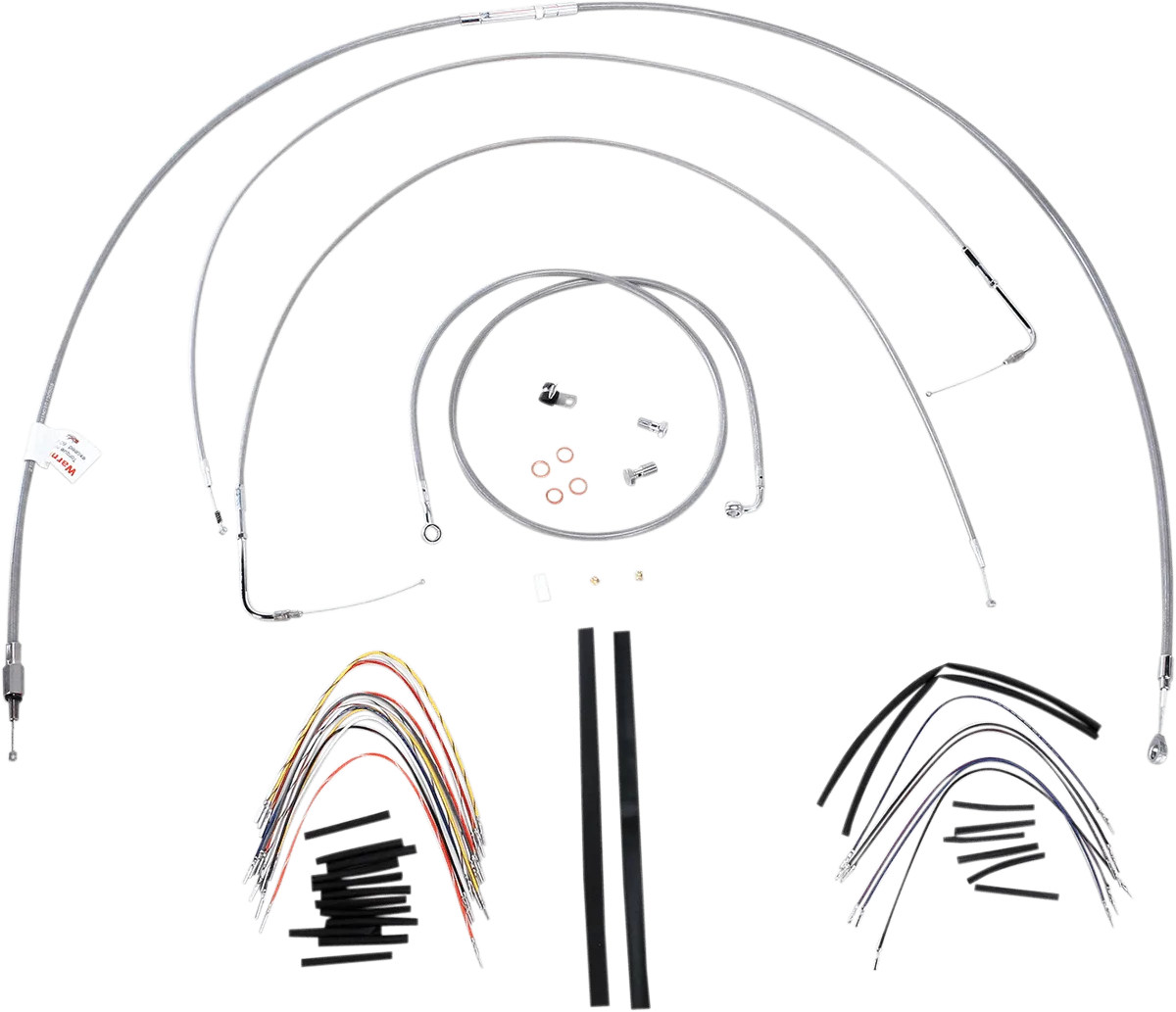Burly Brand B30-1057 Extended Cable/Brake Line Kit for 18in. Gorilla Handlebars - Stainless Steel