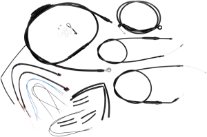 Burly Brand B30-1067 Extended Cable/Brake Line Kit for 12in. Ape Handlebars - Black Vinyl