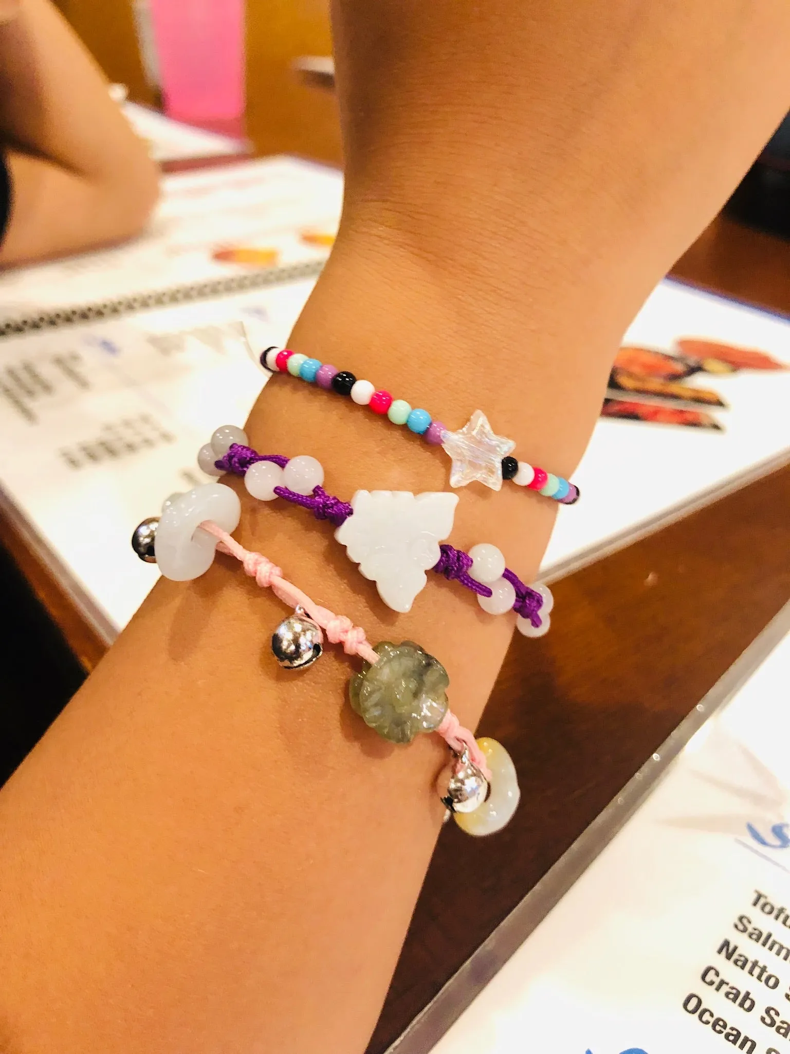 Burmese Jadeite Butterfly Children's Silk Bracelet