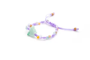 Burmese Jadeite Butterfly Children's Silk Bracelet