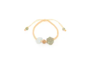 Burmese Jadeite 'Celebration of Life, Family, Blessings of Good Fortune' Children's Silk Bracelet