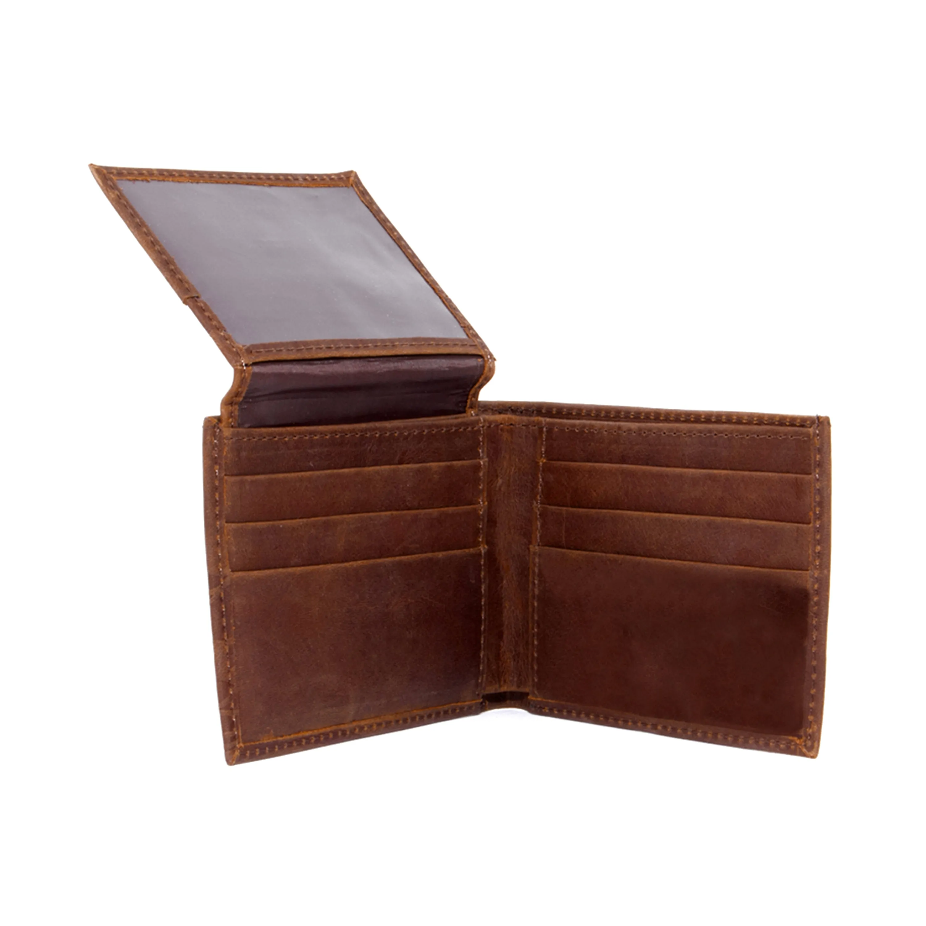 BYU Cougars Brown Bi Fold Leather Wallet