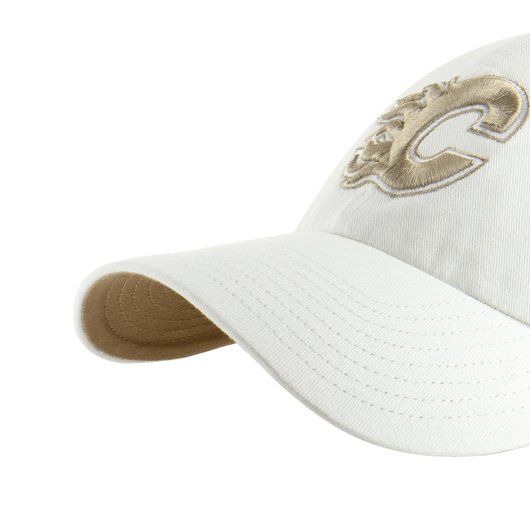Calgary Flames White Noise Logo Clean Up Adjustable Hat