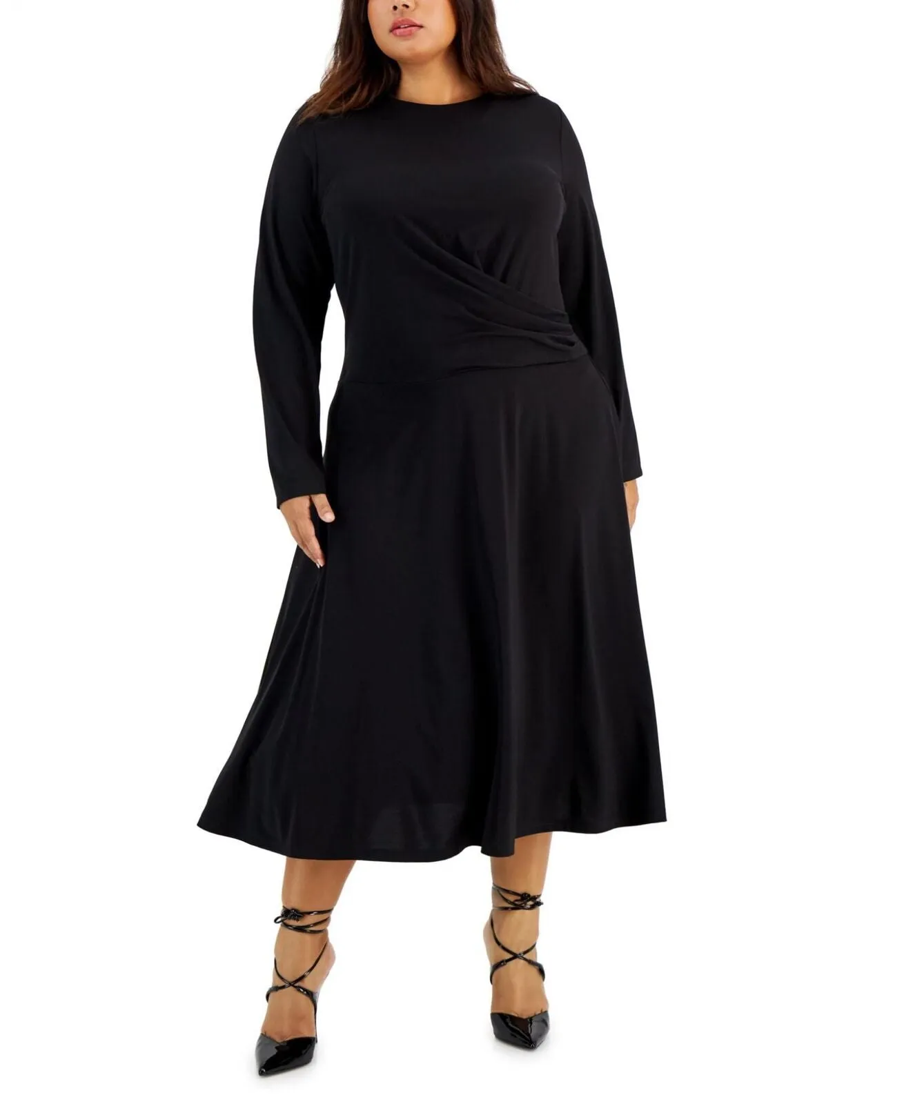 Calvin Klein Women's Plus Size Side-Gathered Dress W2GDX800