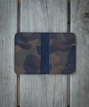 Camo Leather & Indigo Wallet
