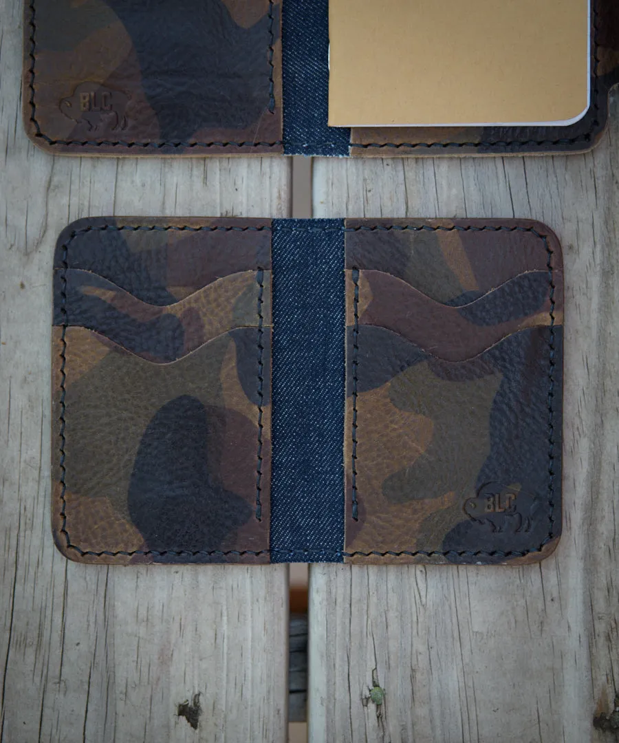 Camo Leather & Indigo Wallet