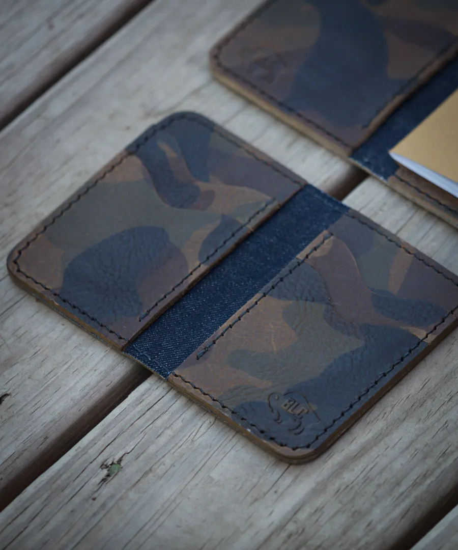 Camo Leather & Indigo Wallet