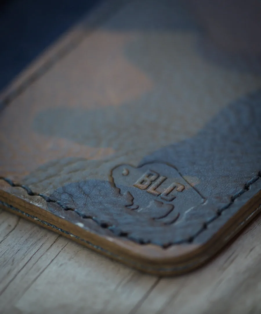 Camo Leather & Indigo Wallet