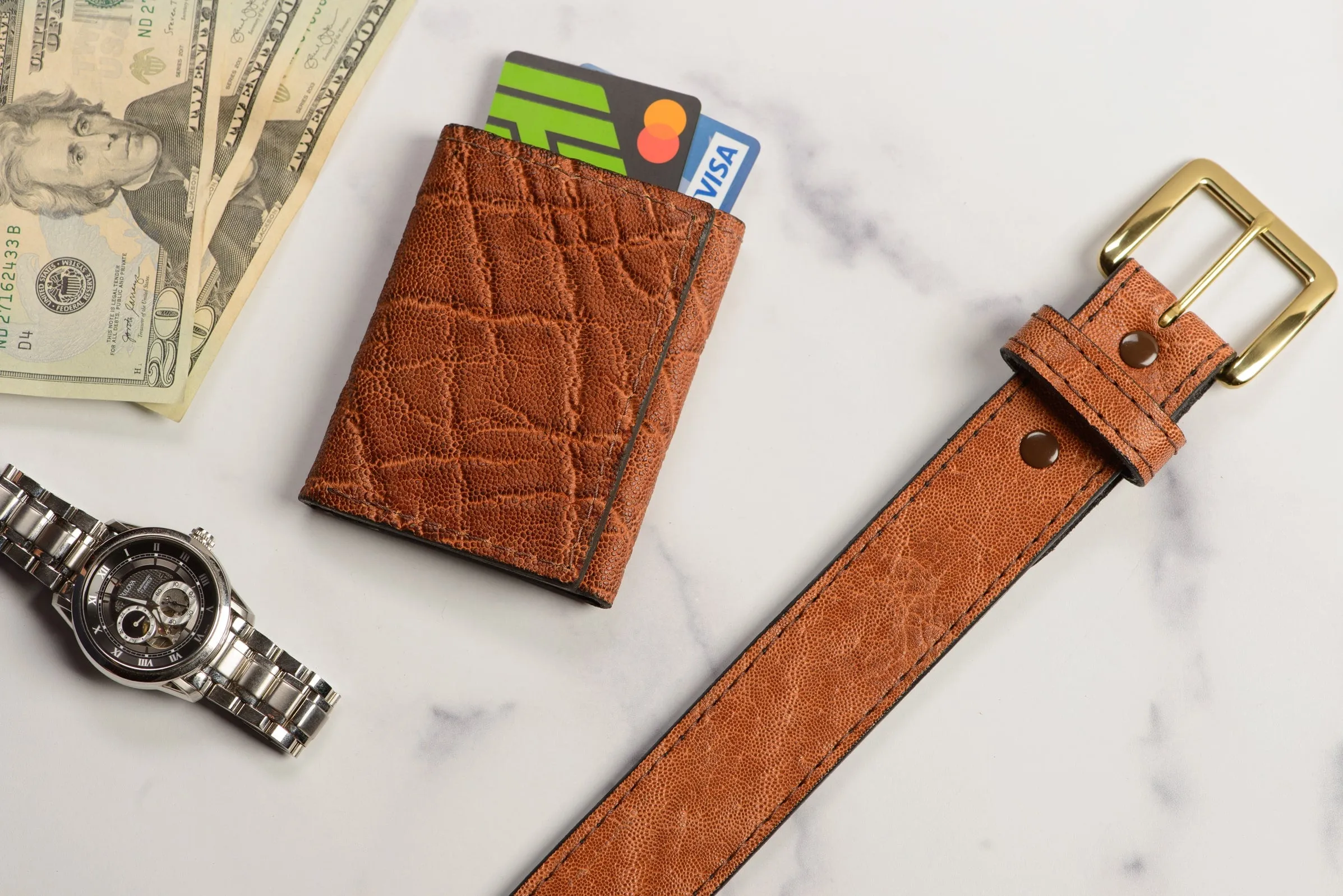 Caramel Brown Elephant Trifold Wallet