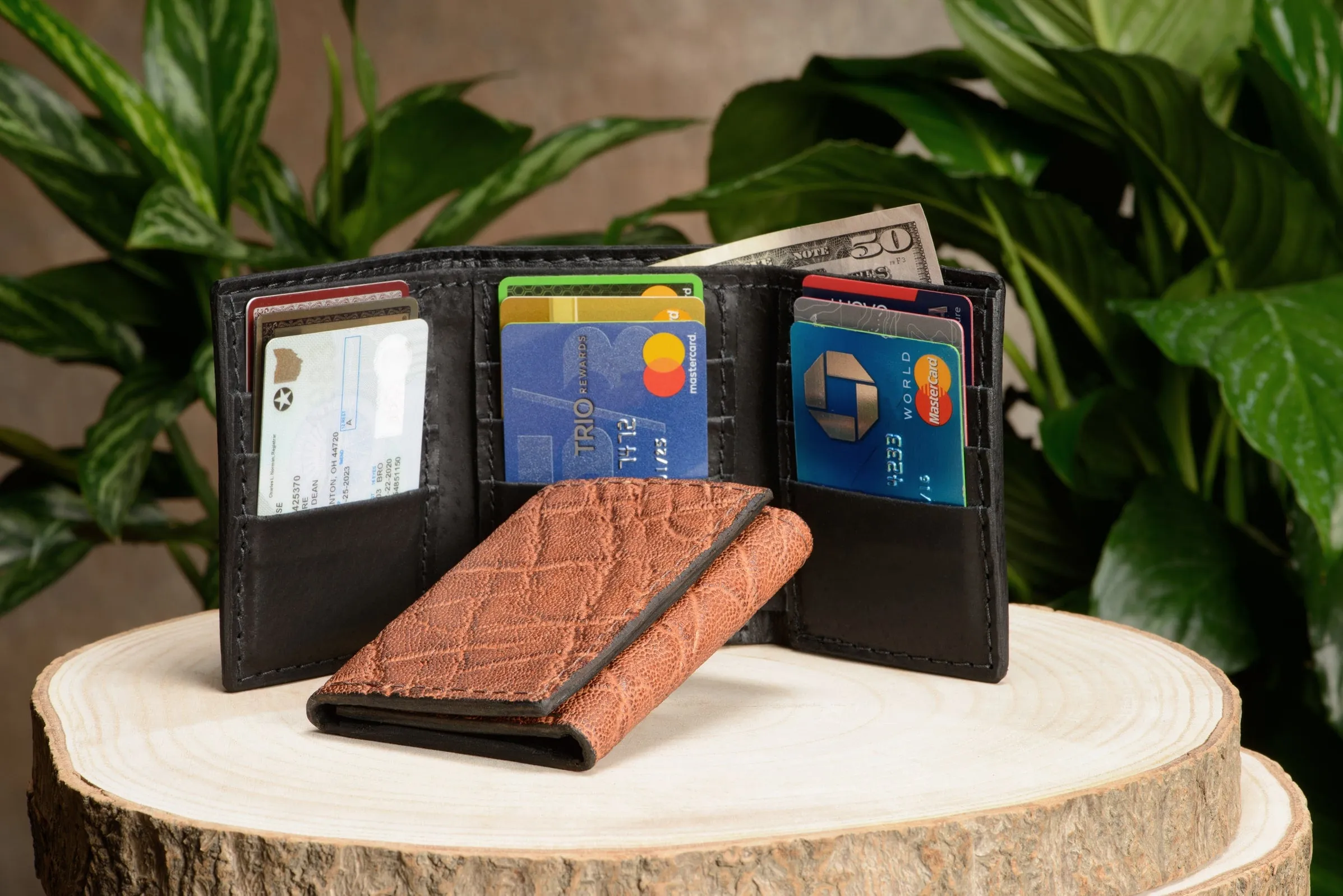 Caramel Brown Elephant Trifold Wallet