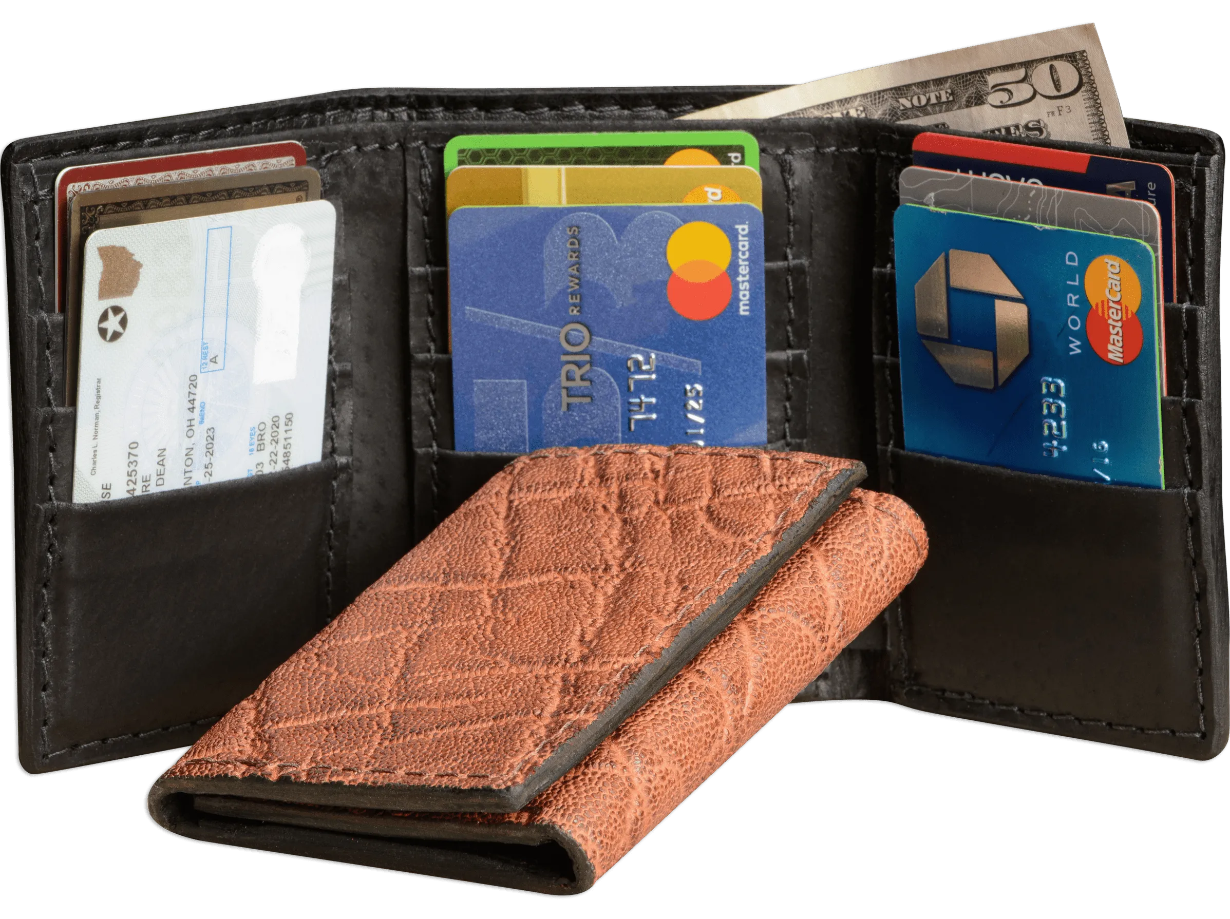 Caramel Brown Elephant Trifold Wallet