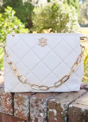 Caroline Hill Ariana Crossbody Cream Quilted