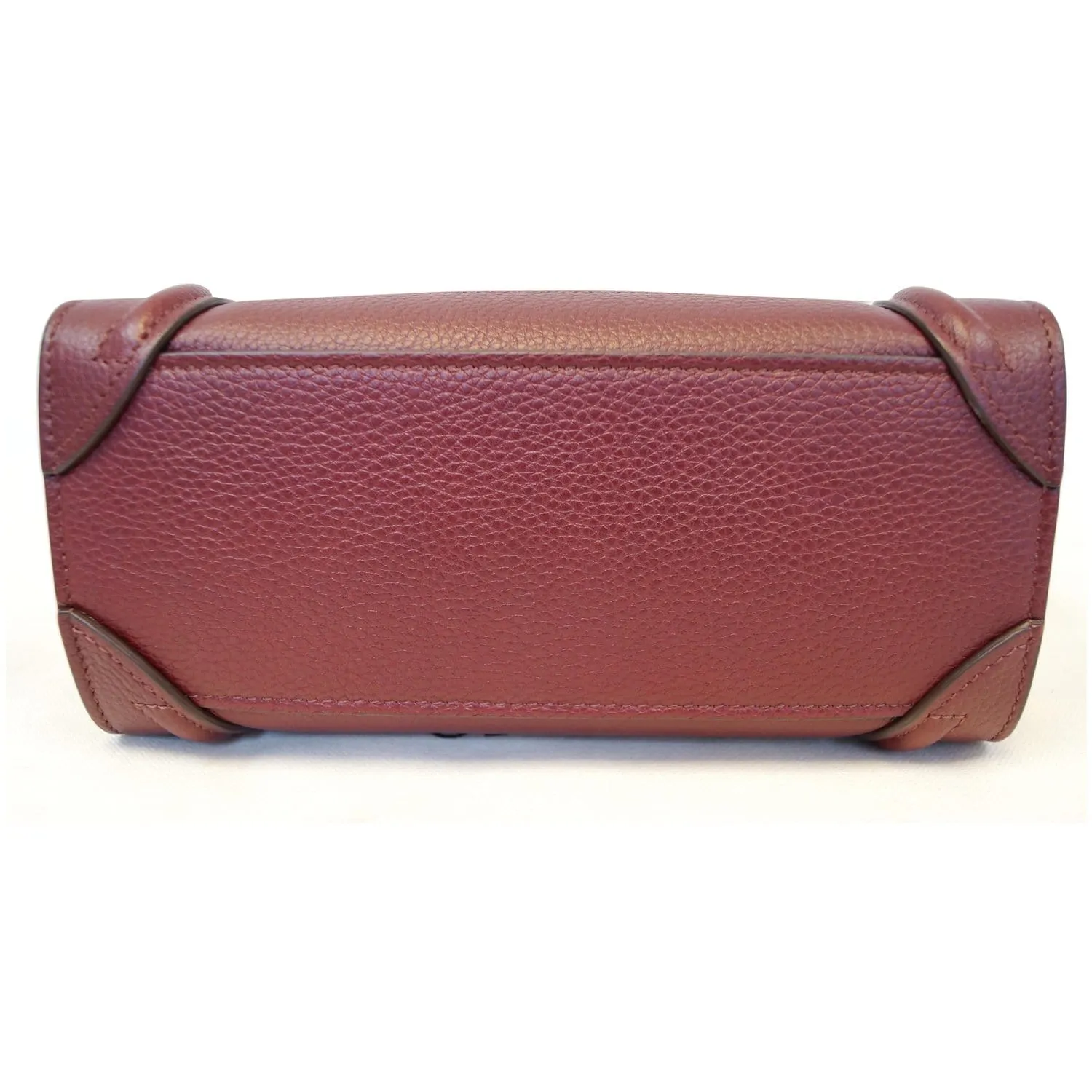 CELINE Nano Luggage Calfskin Leather Shoulder Bag Light Burgundy