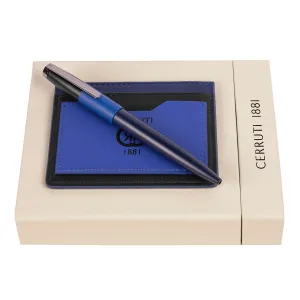 Cerruti 1881 NPBC327N-Set Brick Navy Bright Blue (ballpoint pen & card holder)