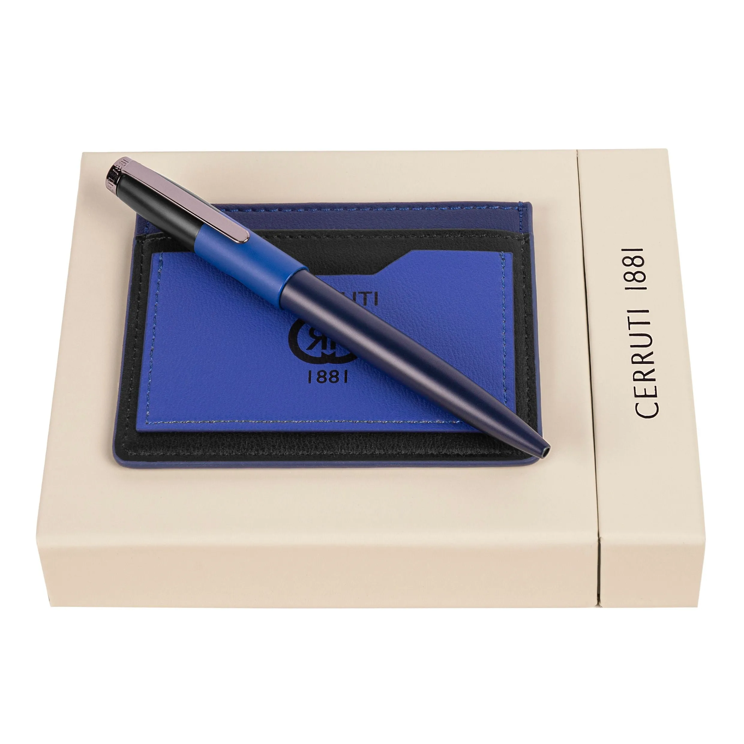 Cerruti 1881 NPBC327N-Set Brick Navy Bright Blue (ballpoint pen & card holder)