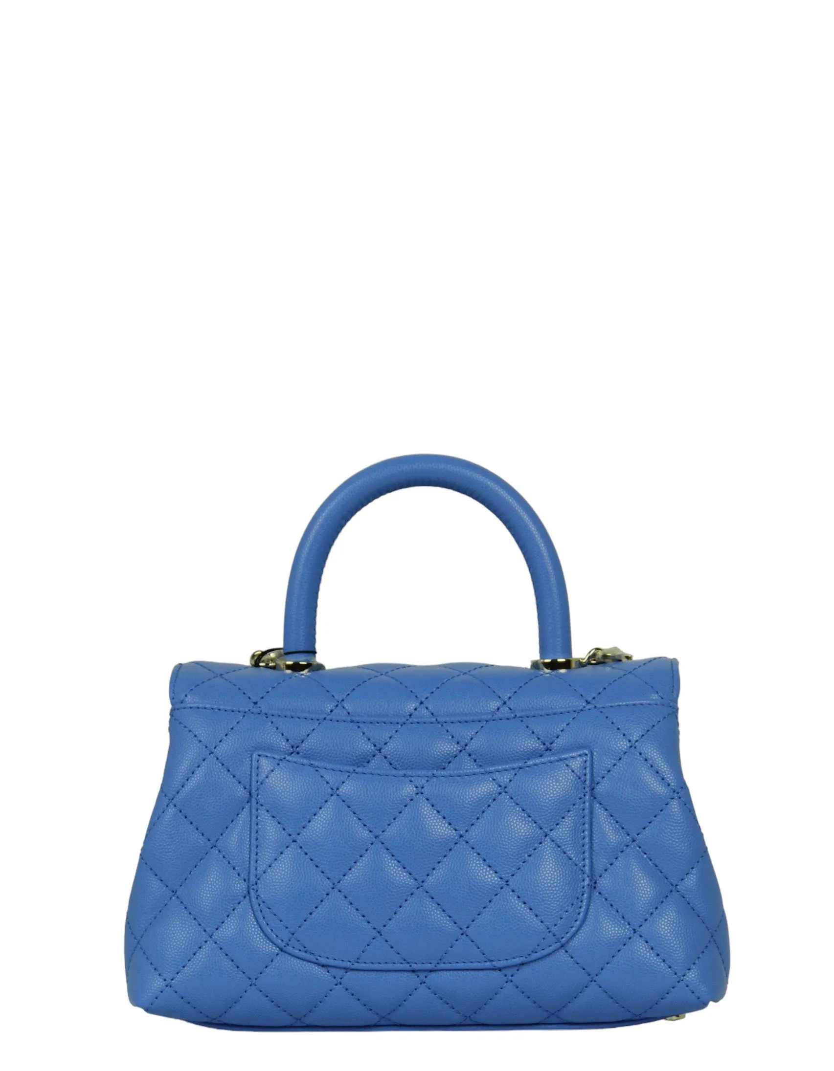 Chanel 2024 Blue Caviar Mini Coco Handle Flap Bag