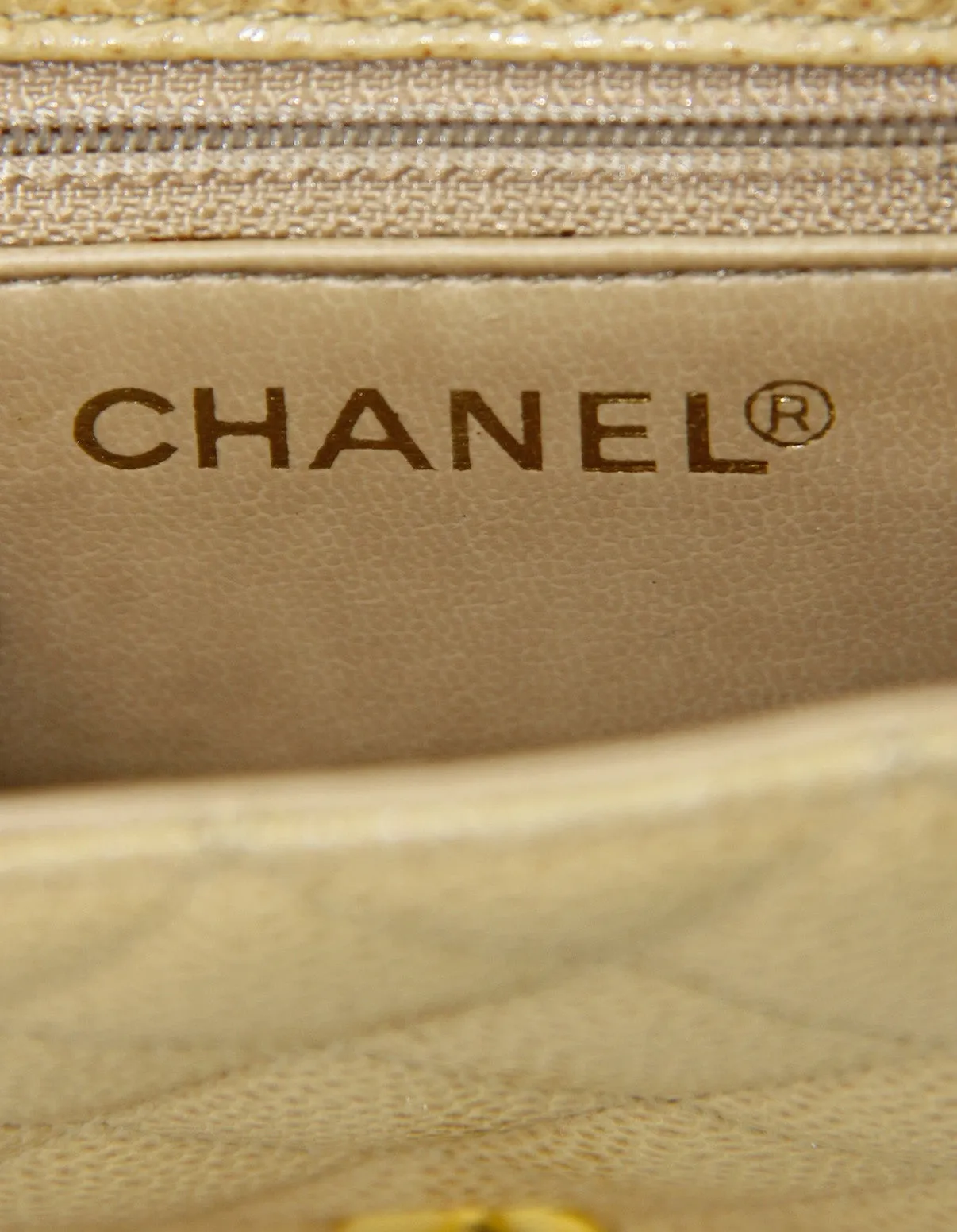 Chanel '90s Beige Caviar Quilted Belt Bag sz 85/34"