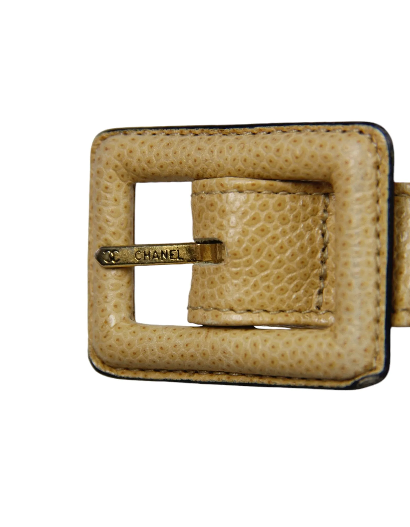 Chanel '90s Beige Caviar Quilted Belt Bag sz 85/34"
