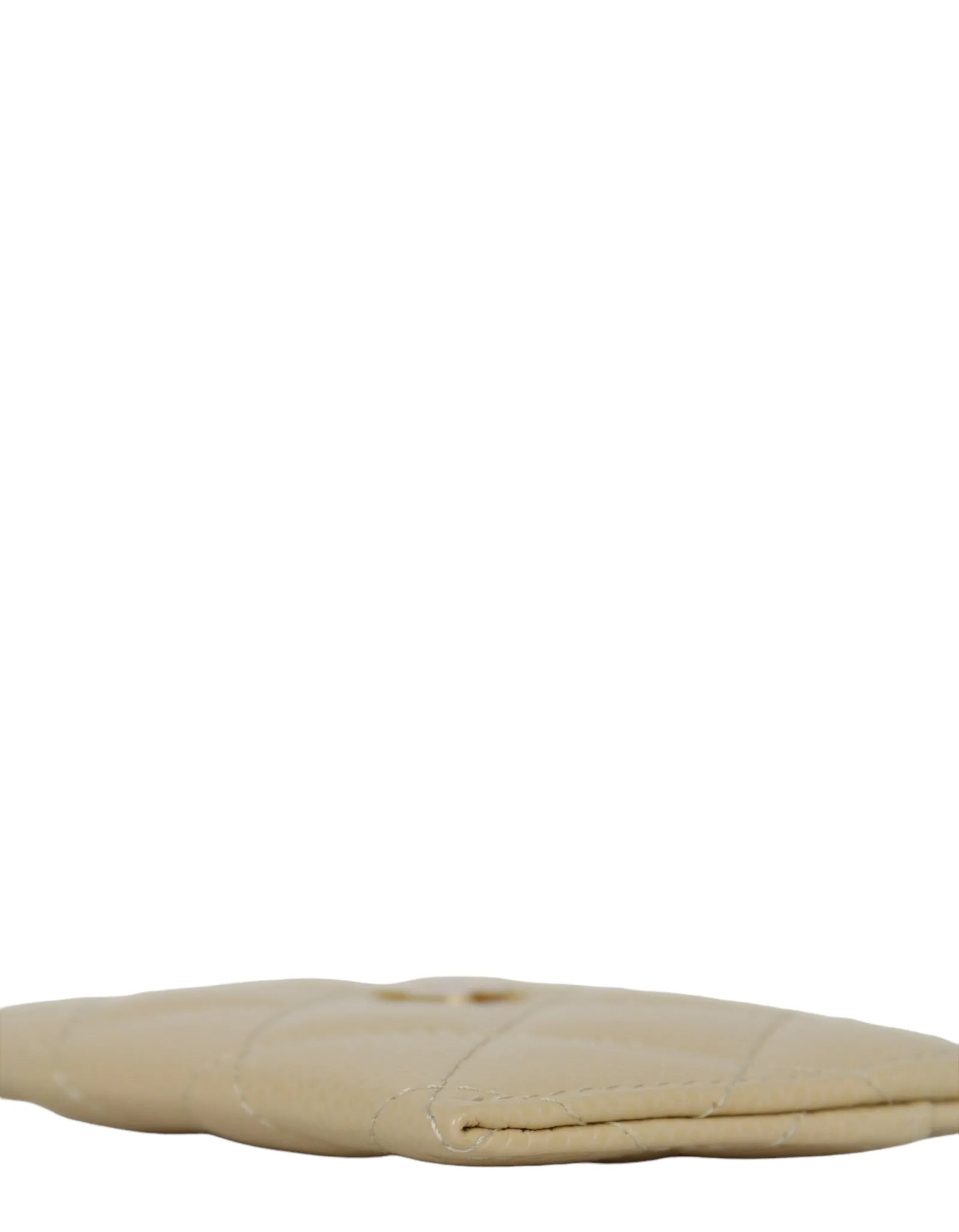Chanel Beige Caviar Quilted CC Card Holder