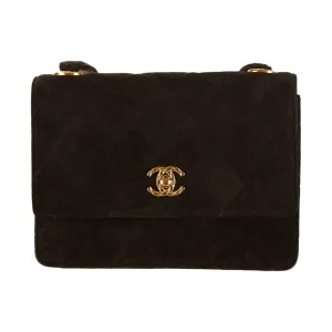Chanel Black Suede Shoulder Bag