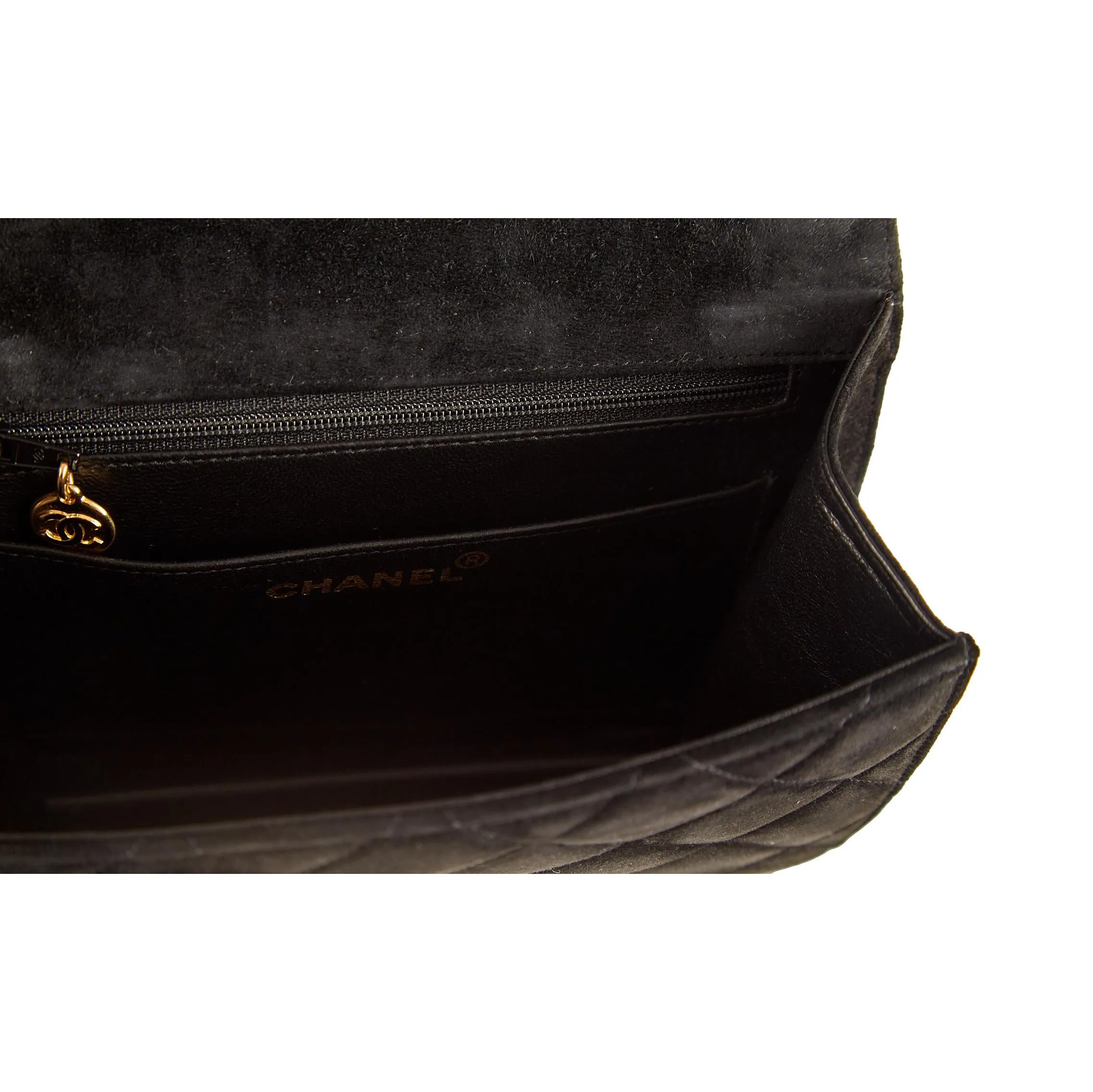 Chanel Black Suede Shoulder Bag