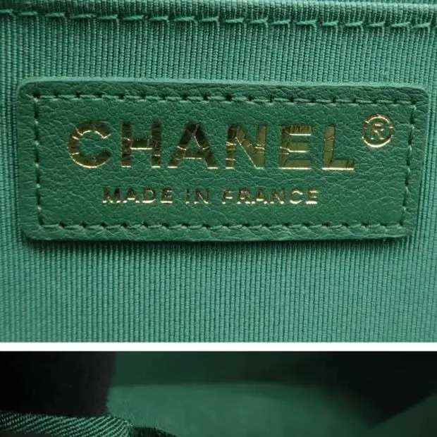 CHANEL Boy Medium Flap Quilted Leather Shoulder Bag Green