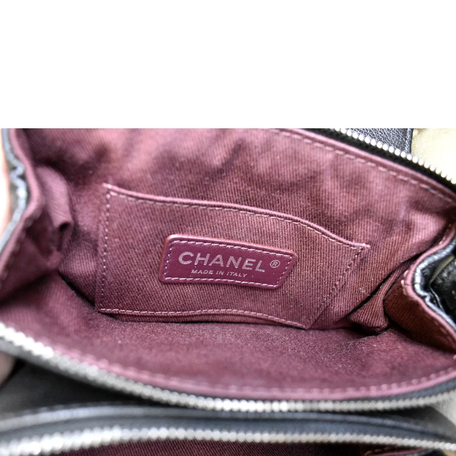 CHANEL CC Waiter Flap Goatskin Leather Crossbody Bag Black