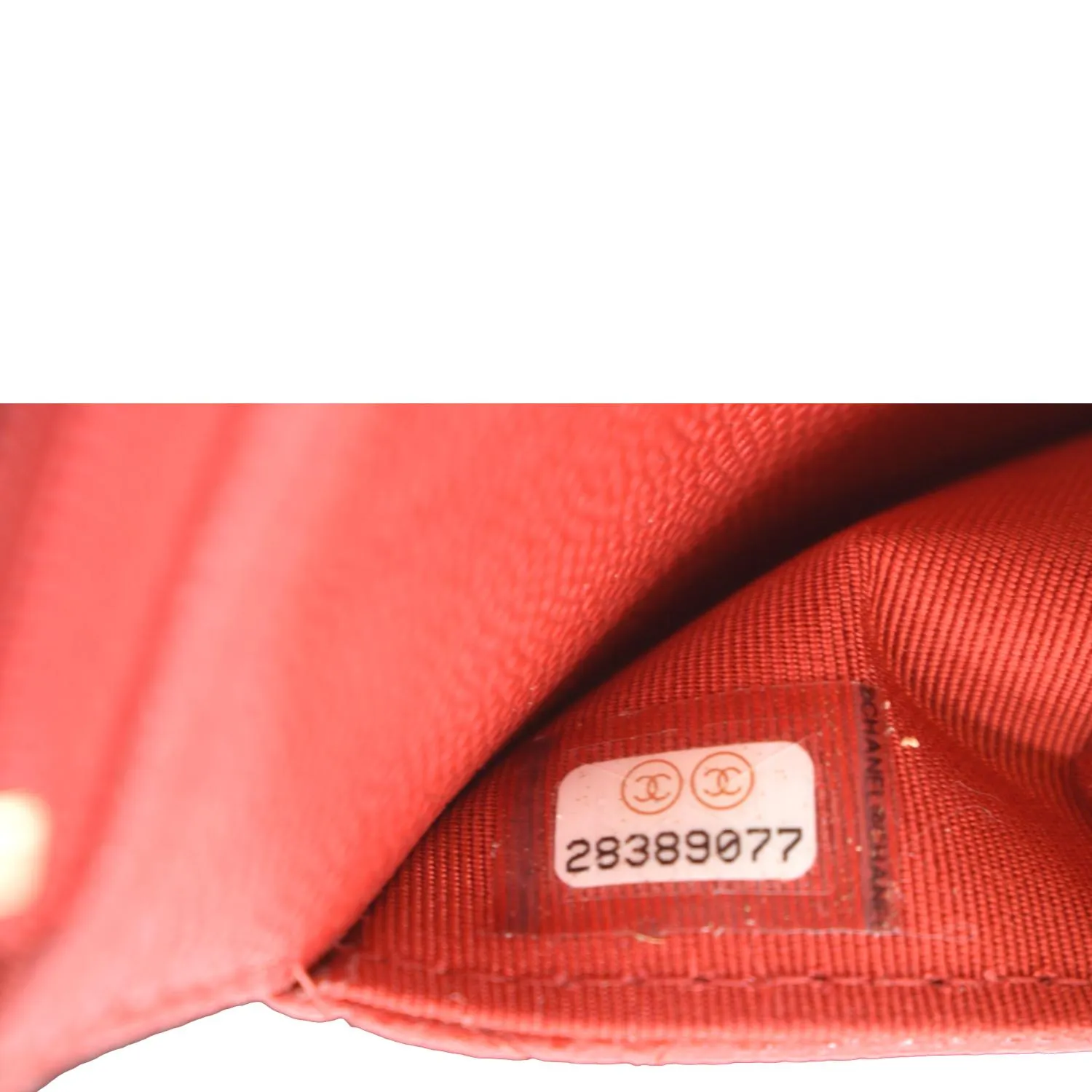 CHANEL CC WOC Caviar Leather Wallet On Chain Crossbody Bag Red